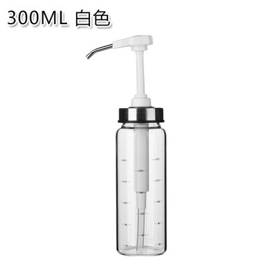 300ml/500ml Gewürz Flasche Spender Ketchup Soße Flasche Spritzgerät Küche Container Glas Lagerung Flaschen für Öl und essig: 300ML Weiß