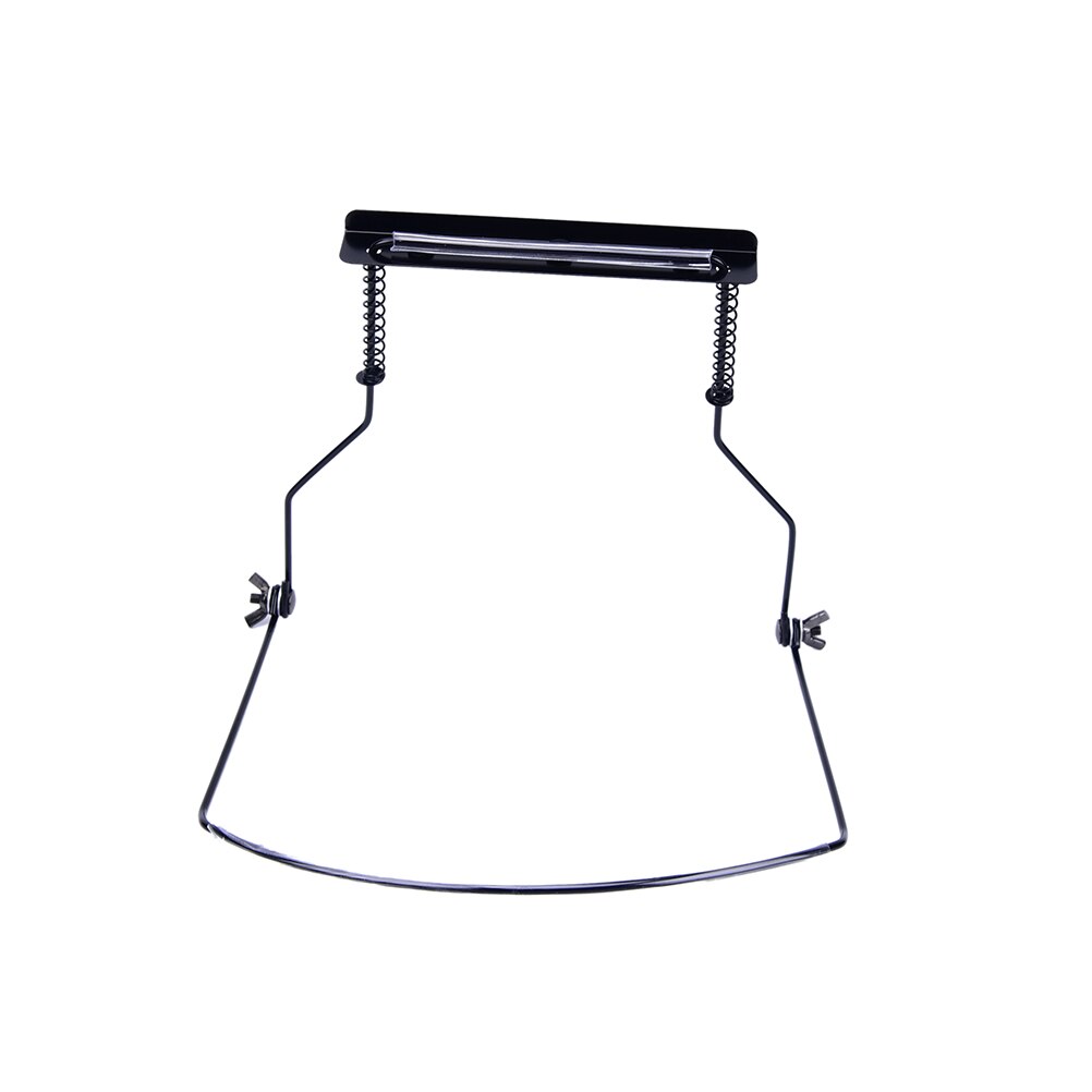 Justerbar mundorgelstativ harmonika harpeholder metal 10 huller sort mundharmonikaholder