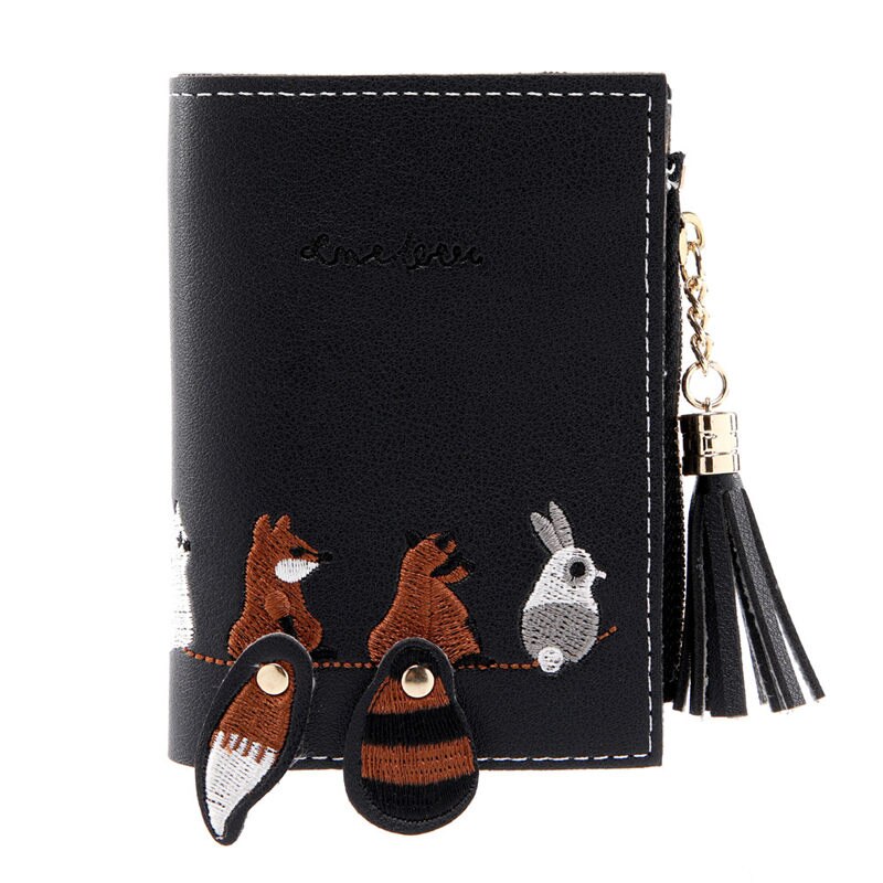 Kvinner rev katt kort lommebok dusk mynt veske kortholdere håndveske dame lommebok clutch portfel cuzdan billetera carteira 40 ma 19: En