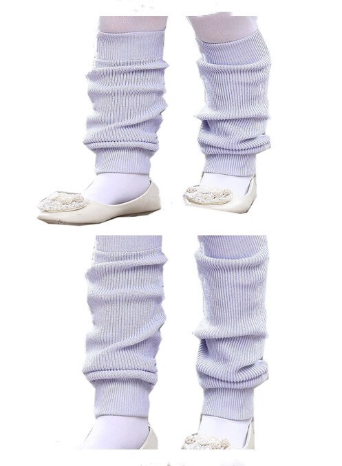 1 par vinter tykke varm strik piger blomst pink benvarmere til balletdanser one size stretch støvle sokker lilla: Lilla 2 par