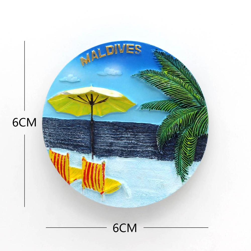 Japan Tourism refrigerator fridge magnets paste souvenirs Tokyo Shinkansen Chile Brazil Morocco souvenirs room decoration: Maldives Beach