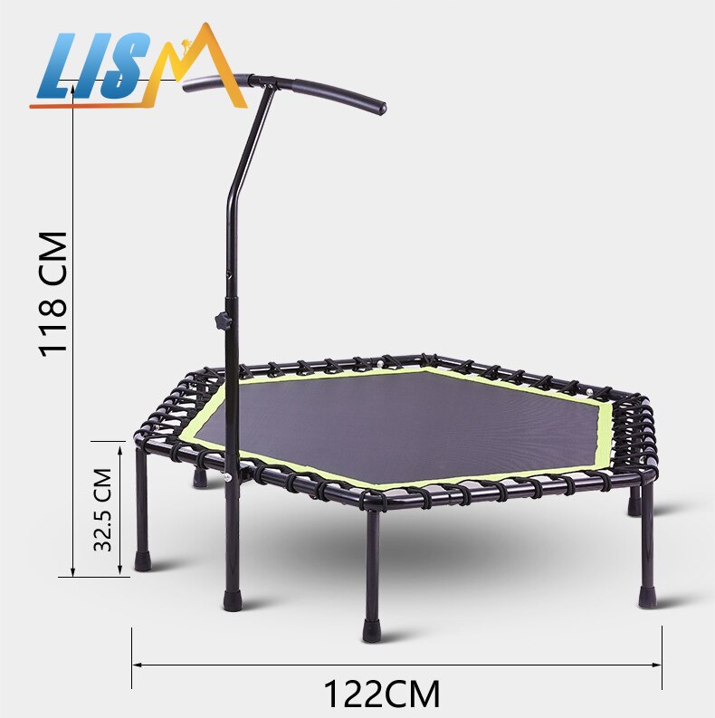 Lism 45-Inch Indoor Fitness Aerobics Training Stille Mini Trampoline Met Verstelbare Handgreep