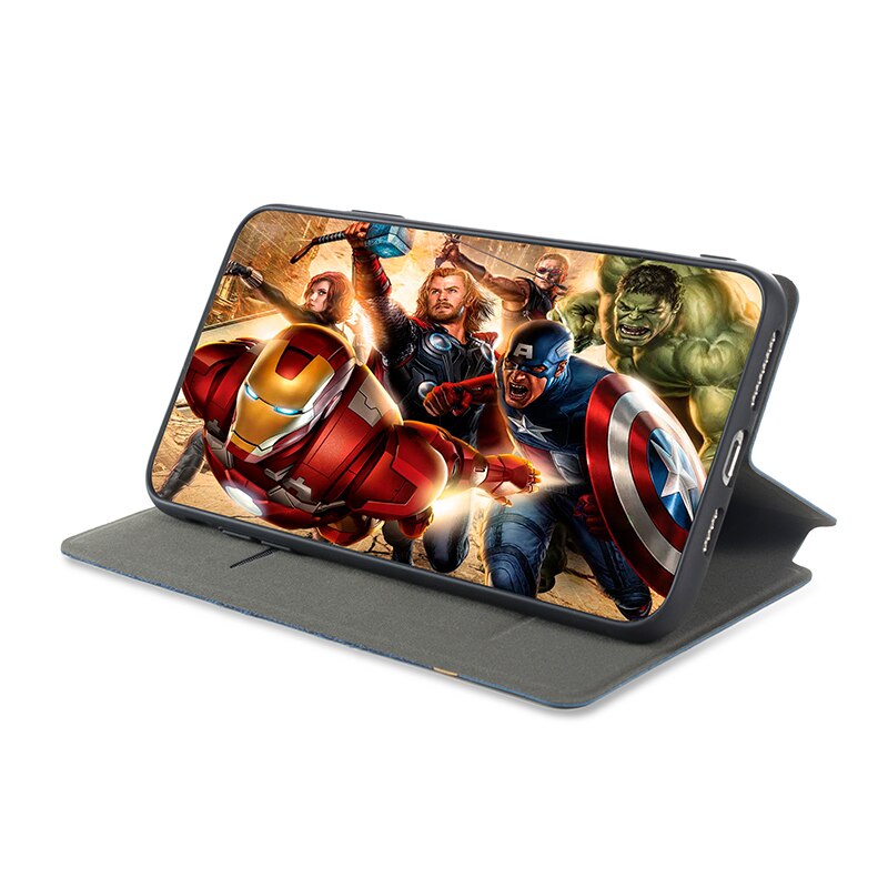 Canvas pu læder etui til samsung galaxy  a71 5g a71 5g uw flip etui til samsung galaxy a quantum cover silikone bagcover