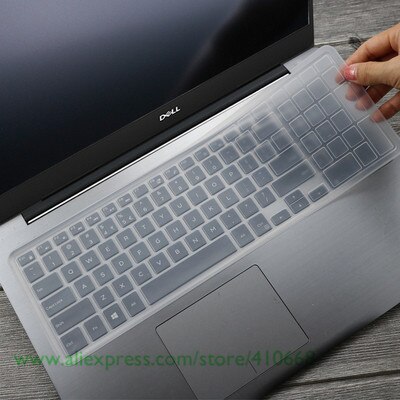 15.6 inch Silicone laptop keyboard cover skin Protector For Dell inspiron Vostro 3000 7559Ins 15P 15 7000 7568 15-7560 2528: Crystal