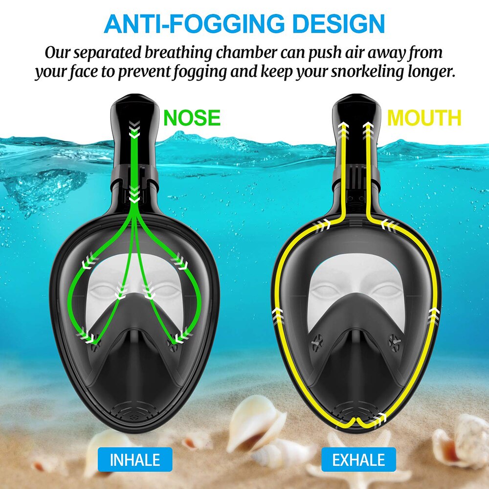 Underwater Scuba Full Face Diving Mask Anti-Fog Snorkeling Mask Women Men Kids Swimming Snorkel Diving Equipment