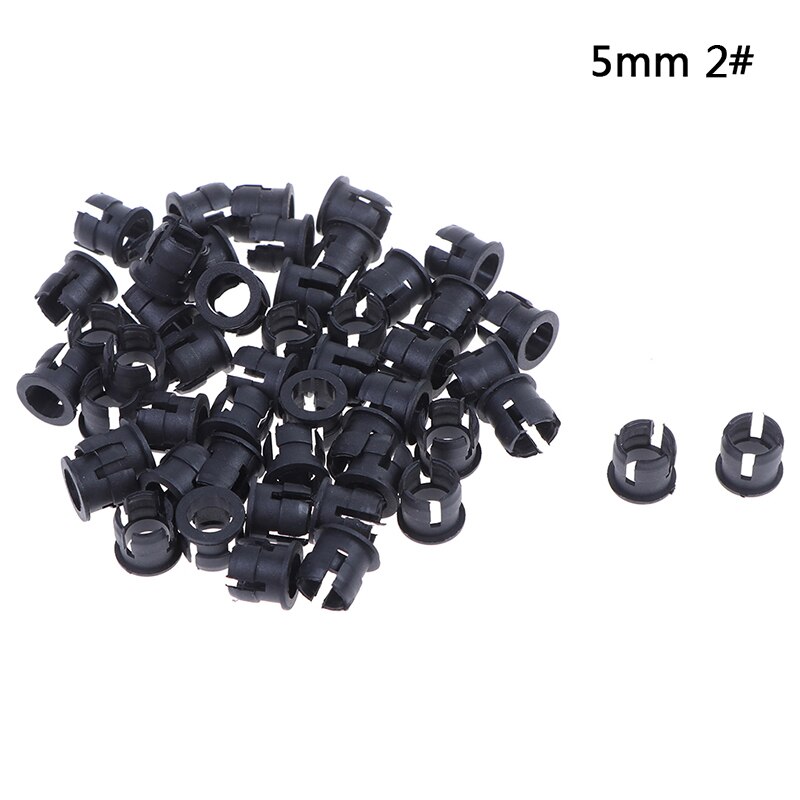 50 stk. nyttig sort plastik 3mm 5mm lampe ledet diodeholder sort klipsbeslagsstikmontering: D