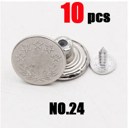 10 Stks/zak 17 Mm Metalen Jeans Knop Naaien Kleding Accessoires Broek Jean Knop Decoratie Voor Diy Naaien: NO.24 10pcs