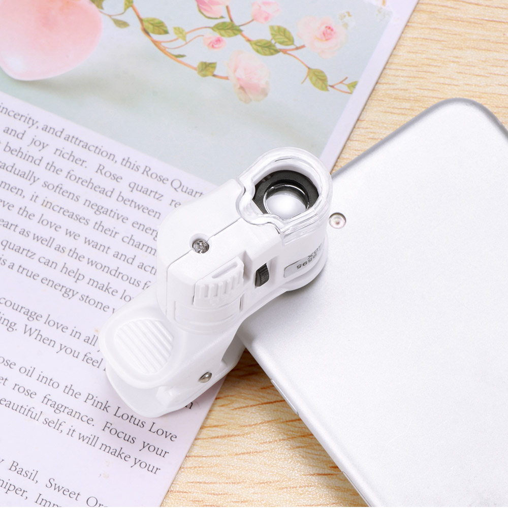 Universal 60X Microscope LED UV Light Clip-On Camera Detachable Clip Micro Lens For Iphone SmartPhone Mobile Phone Lens