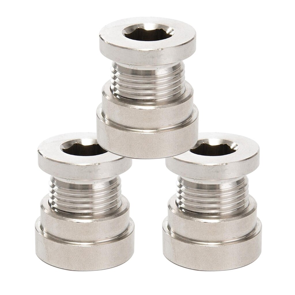 3 x O2 Oxygen Sensor Port Plug Adapters Dual Threaded Adapter