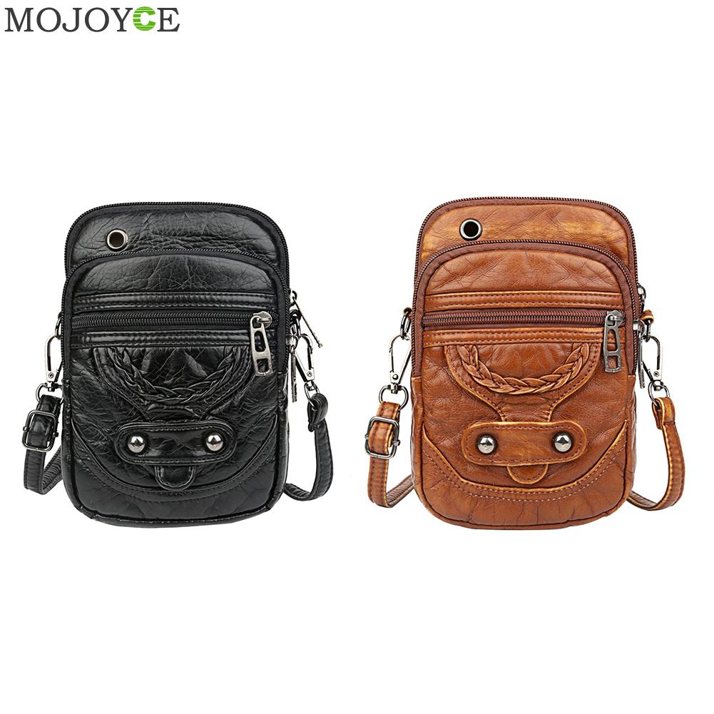 Retro PU Leather Shoulder Bag Women Solid Color Purse Ladies Travel Phone Pouch Classic Crossbody Shoulder Bag