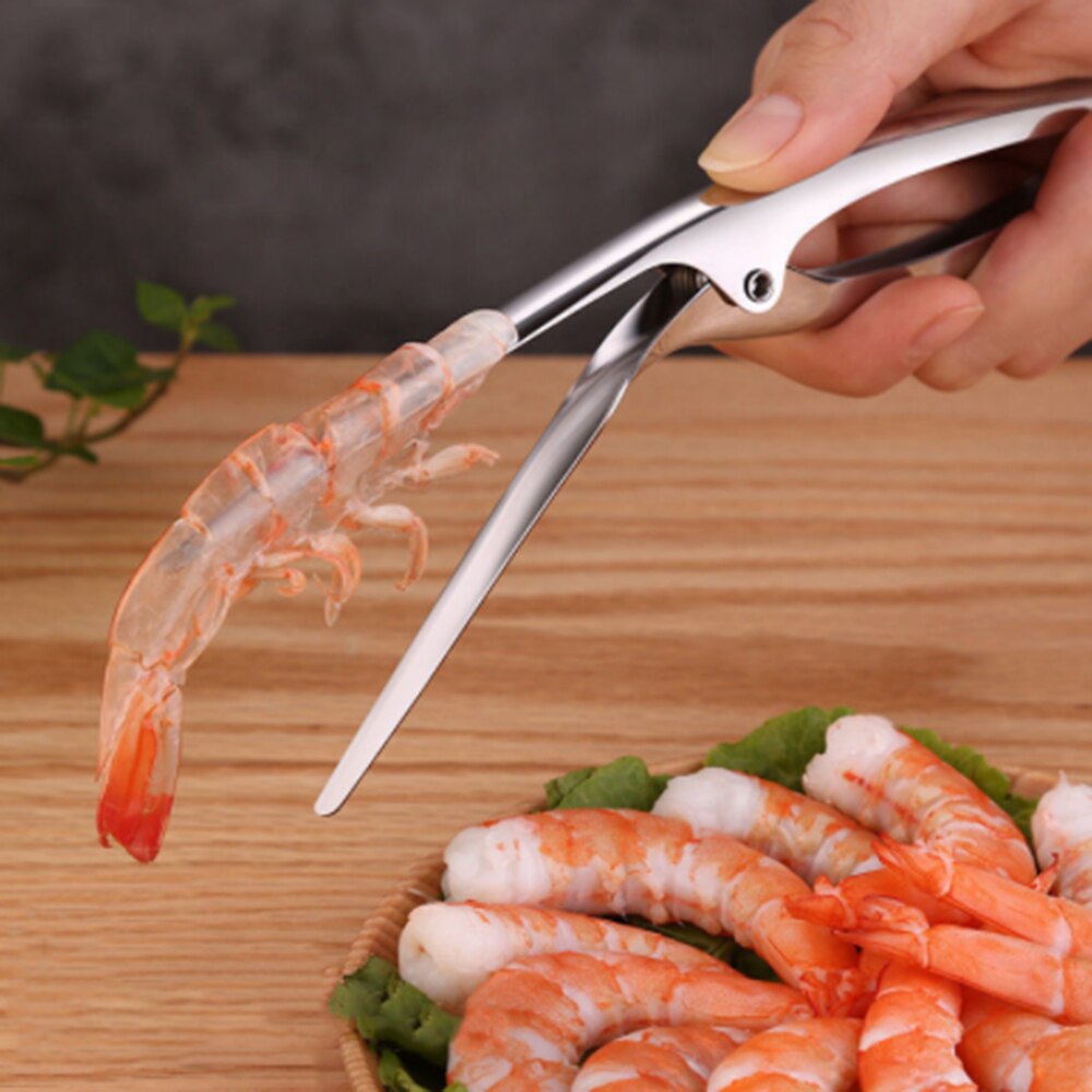 Shrimp Peeler Kitchen Appliances Portable Stainless Steel Shrimp Deveiner Lobster Practical Kitchen Supplies Fishing Knife Tools