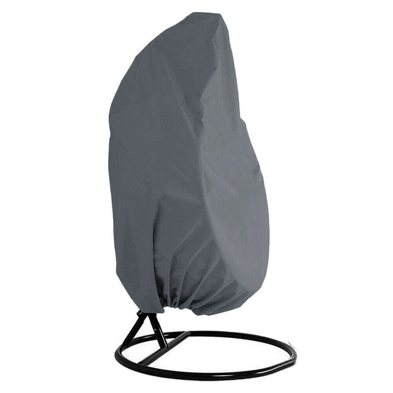 Ao ar livre pendurado ovo cadeira capa à prova dwaterproof água pára-sol pátio cadeira poeira capa de chuva protetor swing chair cover uv capa protetora: Gray One Drawstring