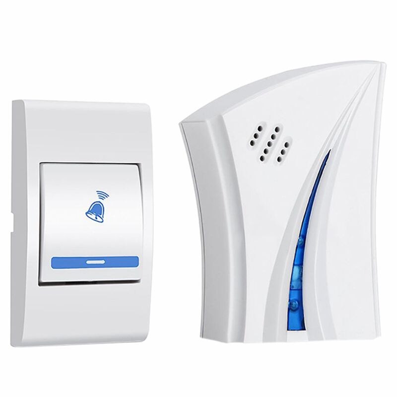Sonnette plastique blanc sonnette sonnette electrique sans fil porte 36 mélodies