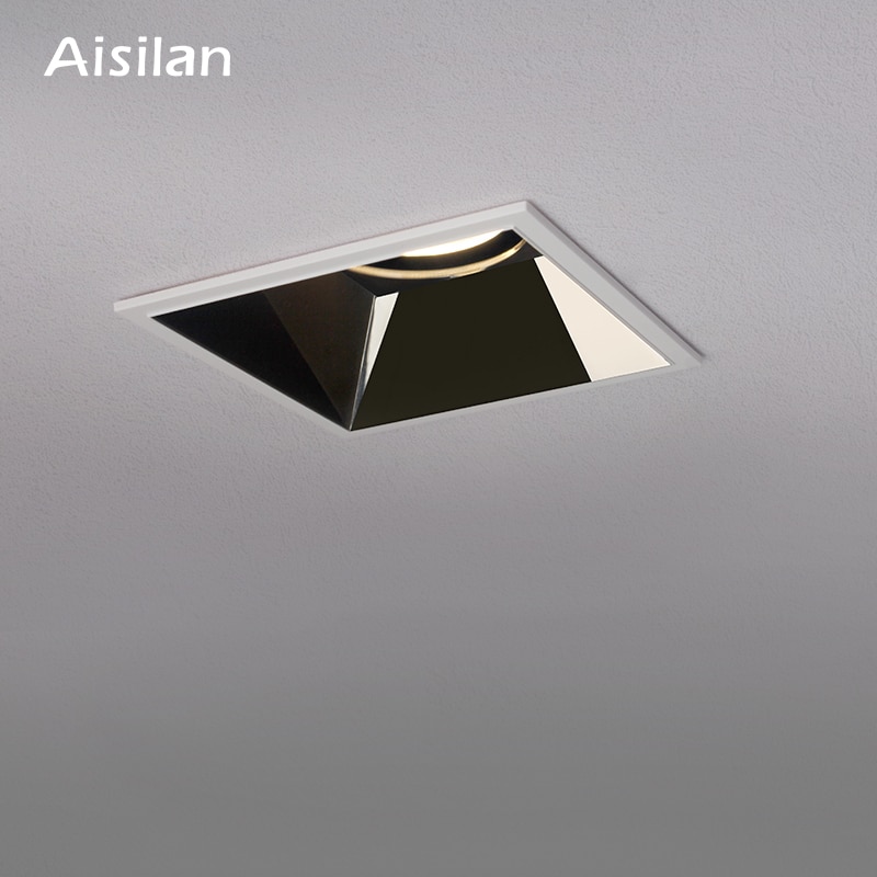 Aisilan ledede firkantede indlejrede projektører hjem villaer smalle kantlampe downlights loftåbninger loftlys cri 93