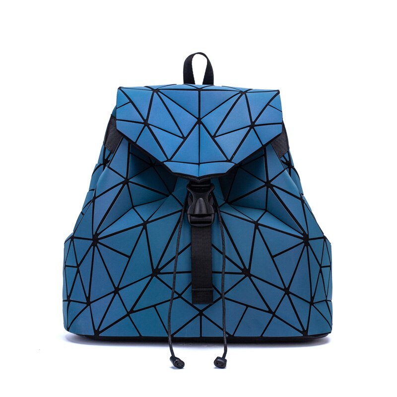 Vrouwen Rugzakken Geometrische Lichtgevende Rugzak Zakken Schooltas Voor Tiener Meisjes Holografische Dames Rugzak Schooltas: Blue Luminous