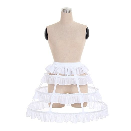 Women's Prom Dress Petticoat Crinoline One Size Birdcage Petticoat Sweet 3 Hoop Skirt