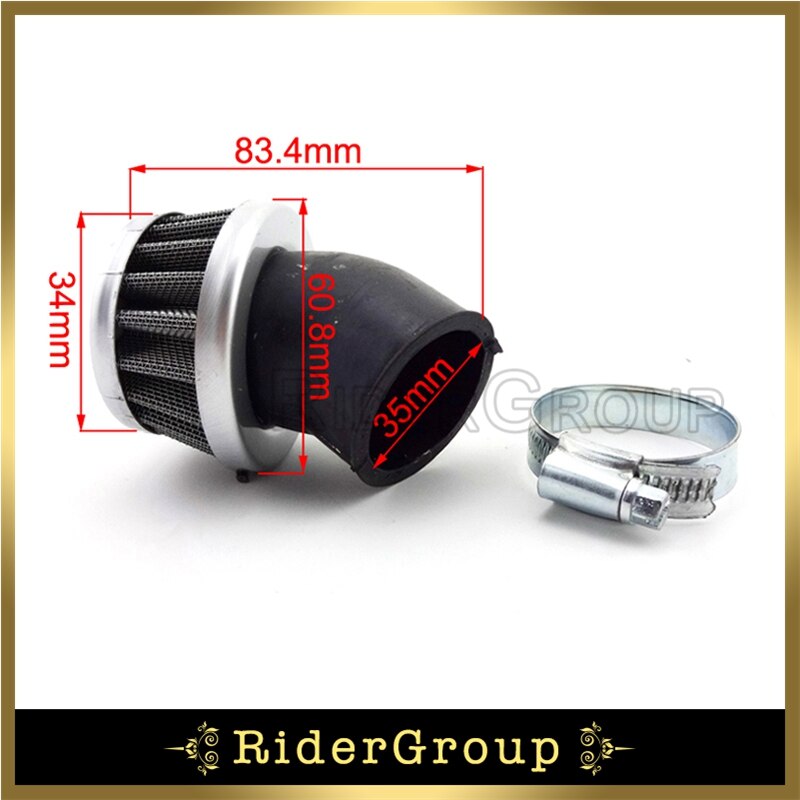 Filtro Aria In Alluminio Per Moto E Scooter 35mm - Adatto Per 50cc, 70cc, 90cc, 110cc, 125cc
