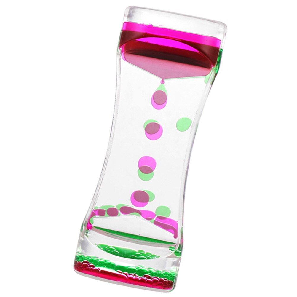 Liquid Motion Sandglass Timer Novelty Liquid Motion Bubbler for Children: Pink Green
