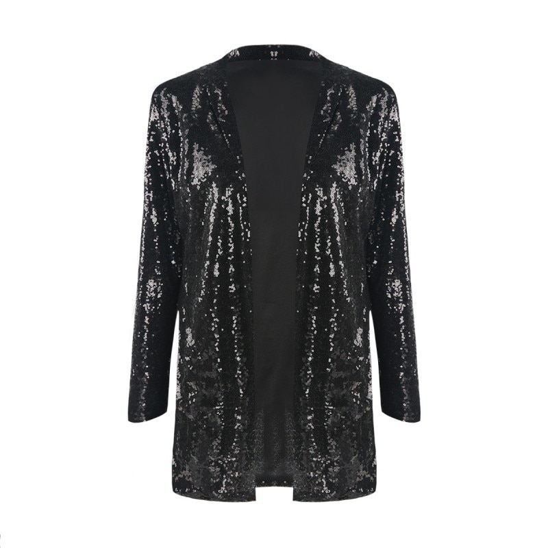 Chique pailletten dames blazer goud zilver jassen winter herfst vest dames retro ol pakken jas vrouwelijke blazers bovenkleding