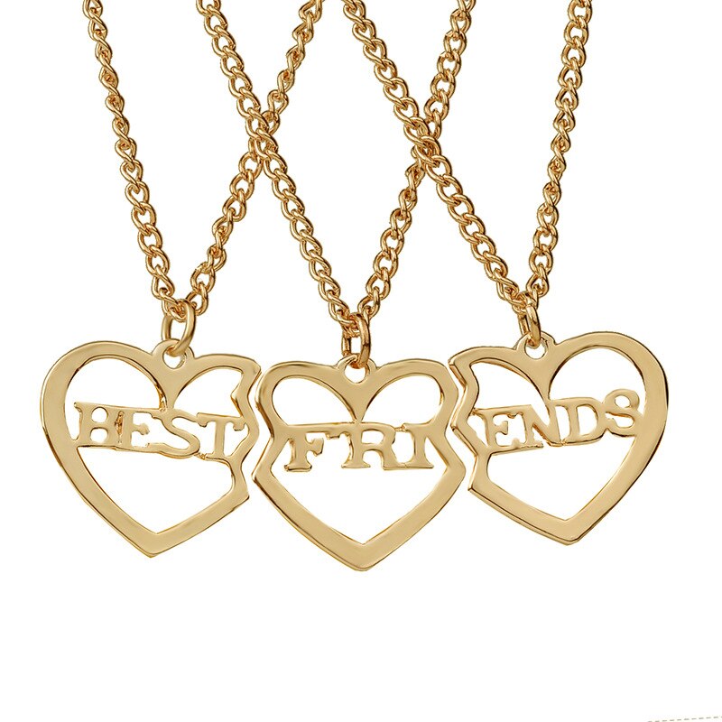 Combination Broken Heart 2 Pieces and 3 Pieces Pendant Necklace Forever Friend Ms. Jewelry Necklace Girlfriend: STYLE4