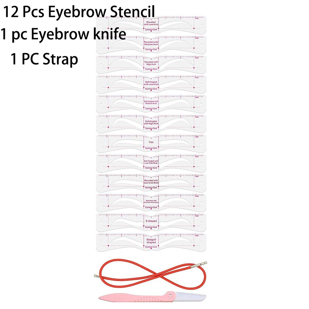1Set Eyebrow Grooming Shaping Template Eyebrow Magic Makeup Eye Brow Class Drawing Guide Eyebrow Stencil Card Template Helper: 1set