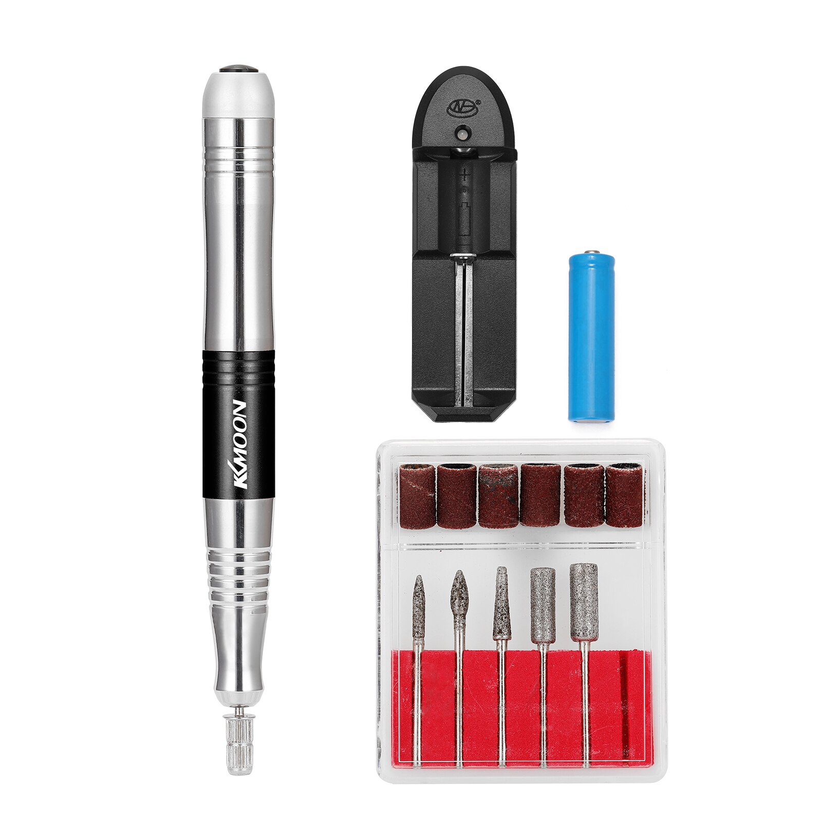KKmoon Portable Manicures Rechargeable Electric Small Grinder Electric Polishing Pen Multipurpose Exfoliating Armor Tool Set