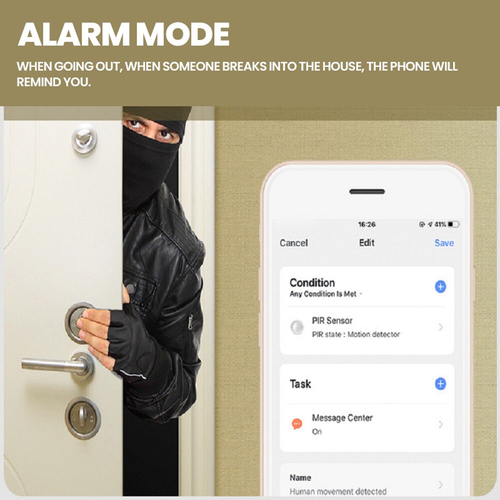 WiFi Human Body Infrared Sensor Motion Sensor Mobile Phone APP Alarm Tuya Tamper Alarm Intelligent Home Improvement