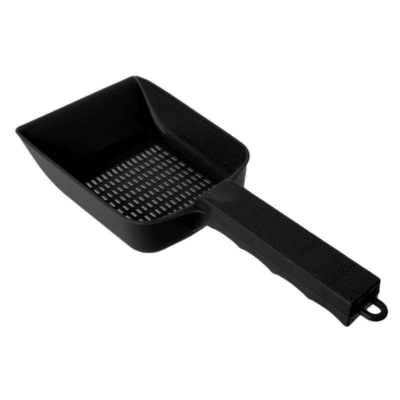 Palas de arena para interiores, pala portátil de plástico duradero, práctica de limpieza, pala para arena para mascotas, suministros para mascotas: Negro