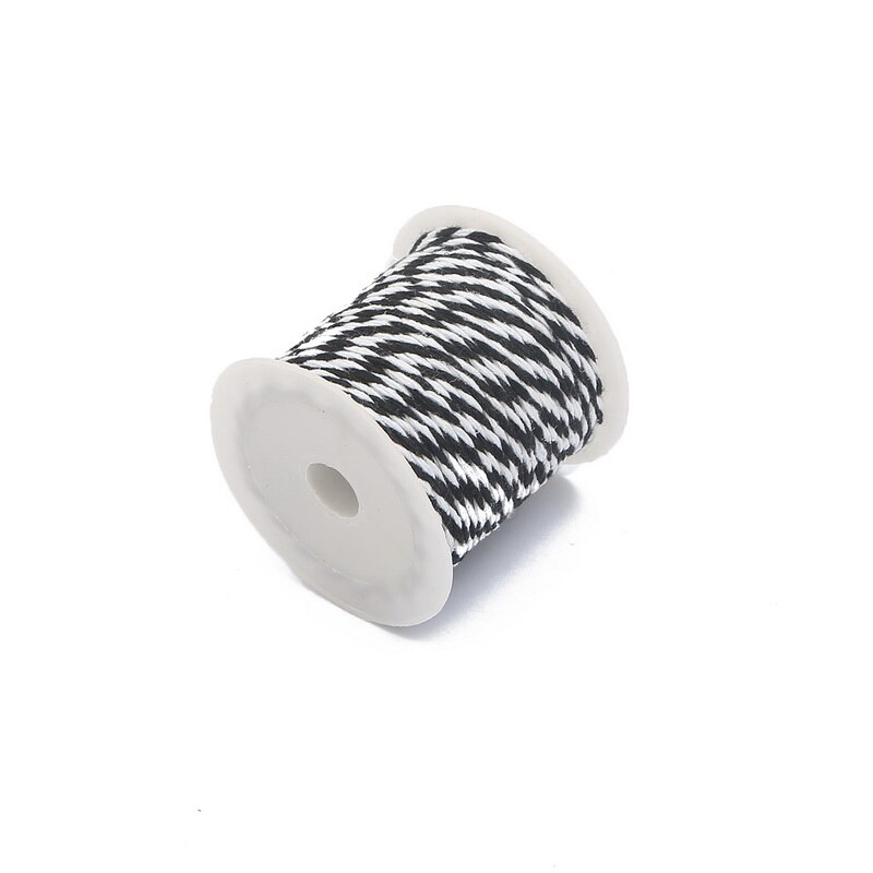10m/roll bicolore coton cordon coloré cordon corde Beige torsadé artisanat macramé chaîne bricolage maison Textile mariage décoratif approvisionnement: Black