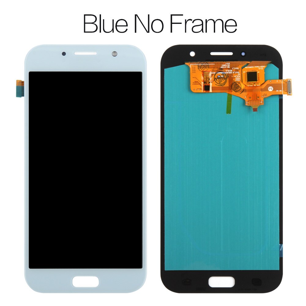 100% Oled/Ips Lcd Voor Samsung Galaxy A7 A720 A720F SM-A720F Lcd Touch Screen Digitizer Vergadering Voor sm A720 Screen: OLED Blue n Frame