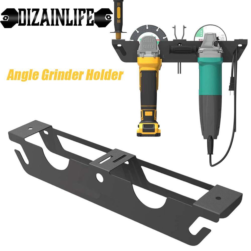 Angle Grinder Holder With Cord Hanger Wall Mount Bracket Storage For Angle Grinder Cutters Polishers Metal Angle Grinder Rack