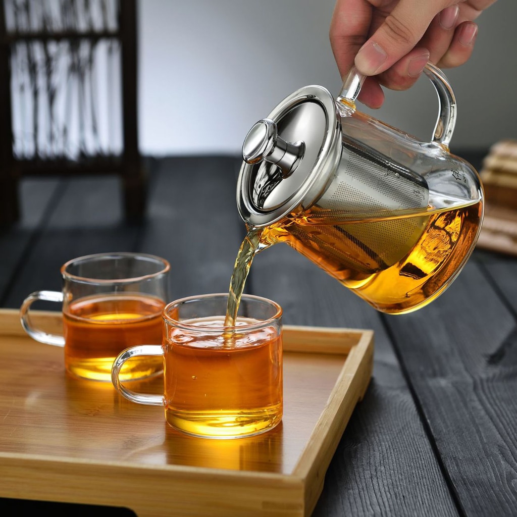 400ml Heat Resistant Glass Teapot Kettle Coffee Glass Maker for Home Office