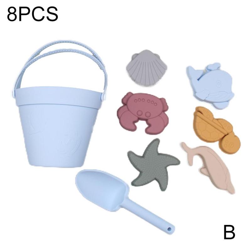 Summer Beach Toys For Kids Soft Silicone Sandbox Set Beach Game Toy For Send Children Beach Play Sand Water Play Tools: B