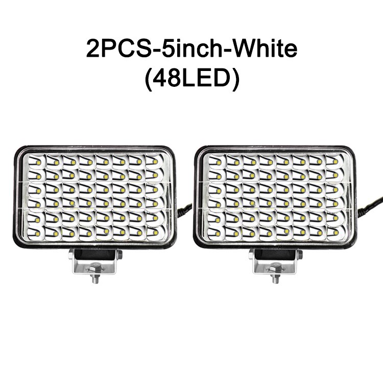 Nlpearl valopalkki/työkevyt kuorma-autot led työvalopalkki tulvapistevalo työvalot autoihin maastotraktori vene 4 x 4 12v 24v: 2 kpl -48 led -5in- valkoista