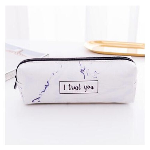 Leuke Etui Marmer Patroon Lederen Pen Tas Potlood Doos Potlood Tas Briefpapier Pouch Office School Supply: C