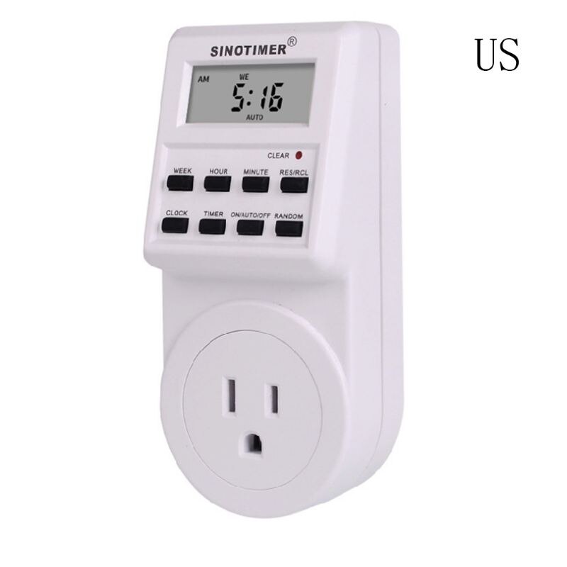 Digital Timer Socket 220/110V Weekly Programmable AU/BR/EU/FR/UK/US Plug Switch 35ED:  1AA801448-US