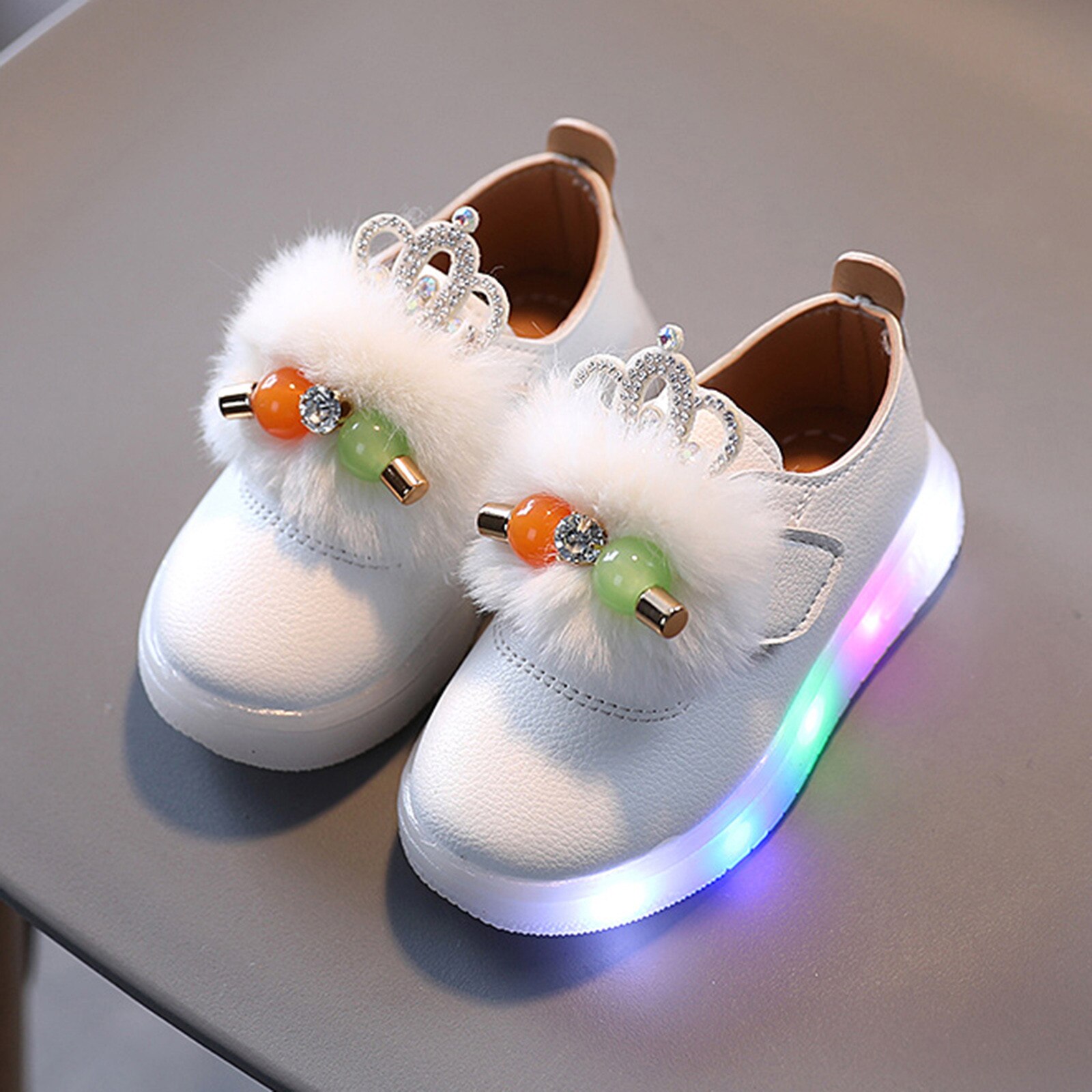 Toddler Infant Kids Baby Girls Leather LED Light L... – Grandado