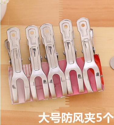 Sainwin Rvs Broek En Kleding Clips Metalen Clips voor Hanger Sokken Ondergoed Sterke Clip 20 stks/5 stks/6 stks/7 stks/8 stks: 5pcs Big