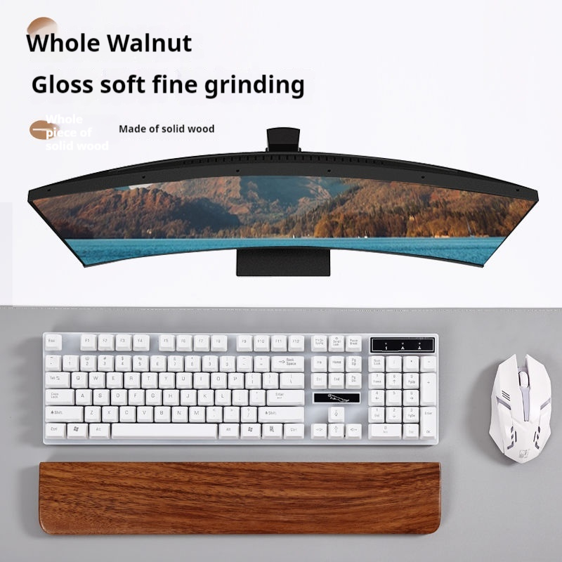 Massief houten toetsenbord Polssteun Palmpad Mechanisch toetsenbord Ergonomisch kussen 87/98/104/108 toetsen Geschikt voor meerdere maten Op maat