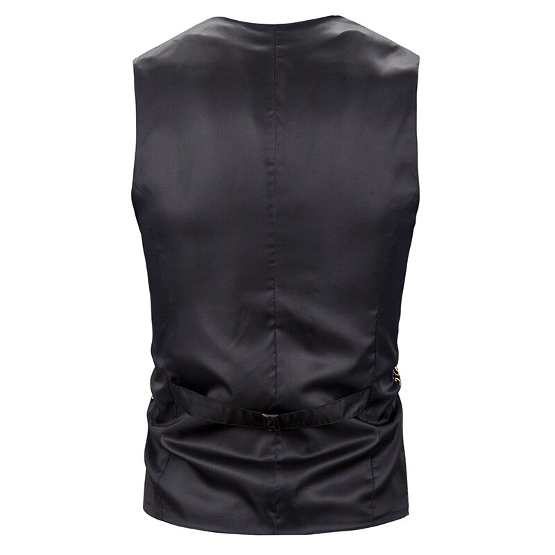 Gouden jacquard enkelrijs vest heren merk slim fit heren mouwloos vest formeel zakelijk chaleco hombre