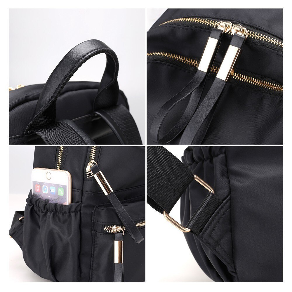 Frauen Schwarz Rucksack Weibliche Jugend Rucksäcke für Teenager Mädchen Schule Schulter Taschen Student College Bookbag Reisetasche