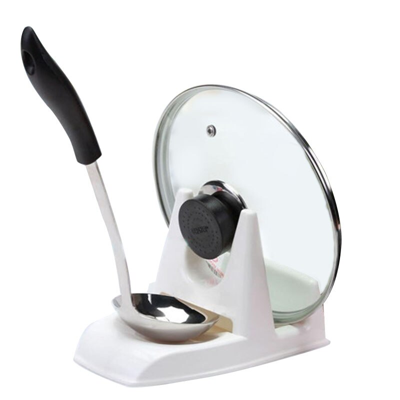 Kitchen 1pc 21*12.5*12.5cm Spoon Pot Lid Shelf Cooking Storage Decor Tool Stand Holder Pot Lid Holder Rack G819