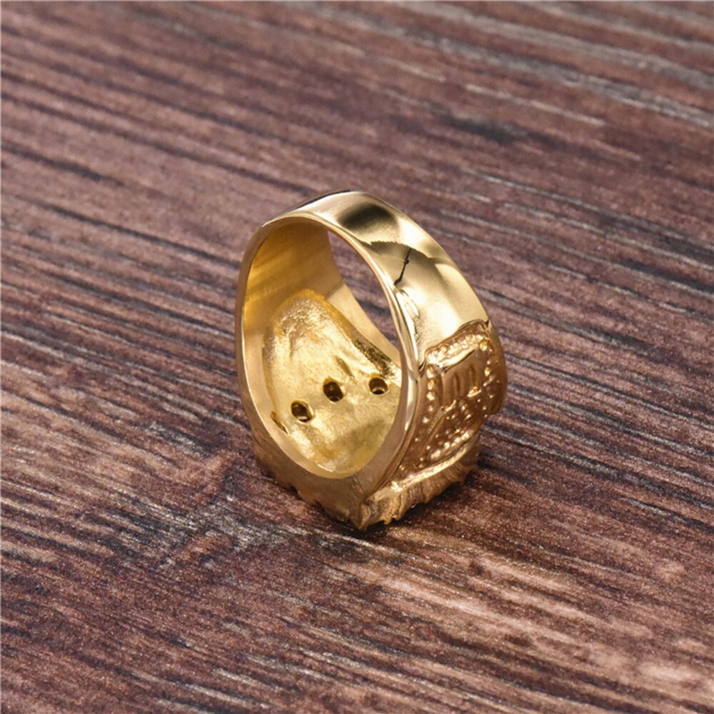 Rustfrit stål guld hip hop krystal jomfru mary ring smykker mama mary christ rhinestone ring smykker til ham størrelse 8-12