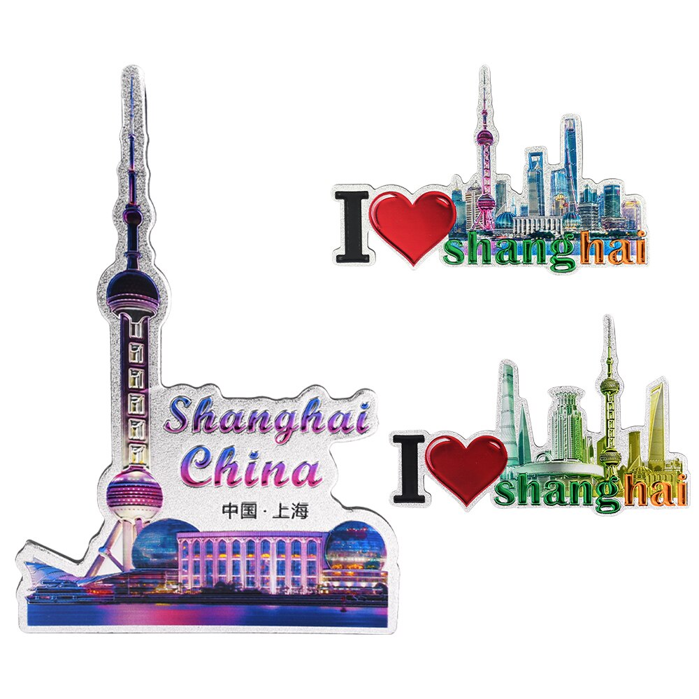 Shanghai Fridge Magnet Souvenir City Decor Shanghai Architecture Refrigerator Magnets Kitchen Magnet Sticker Home Decoration