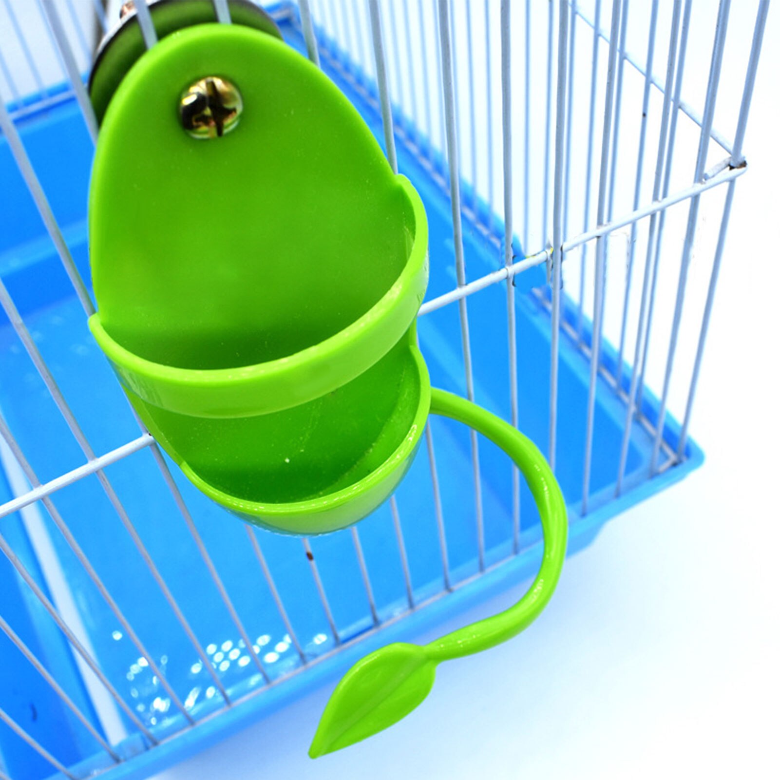 Alimentador de loro con soporte de pie para frutas y verduras, contenedor colgante de plástico, jaula, accesorios, suministros para aves y mascotas,