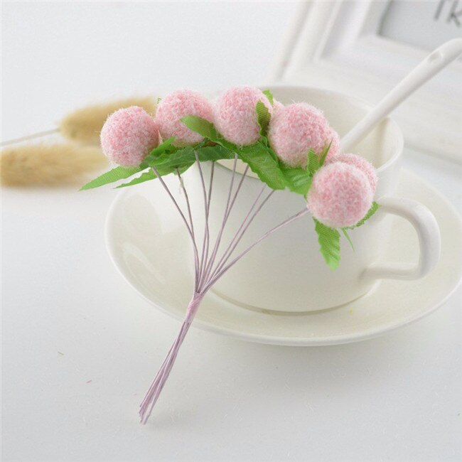 10 Pcs Mooie Schuim Bal Pompom Kunstmatige Nep Fruit Berry Bloem Voor Thuis Bruiloft Diy Guirlande Decoratie Geschenkdoos Bloemen speelgoed: 1