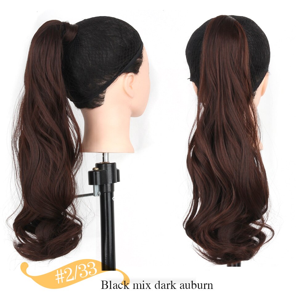 Lange Golvende Wrap Paardenstaart Hair 24 Inch Synthetisch Clip In Haarstukken Binding Paardenstaart Extensions Voor Vrouwen Meisjes: 0019-2I33
