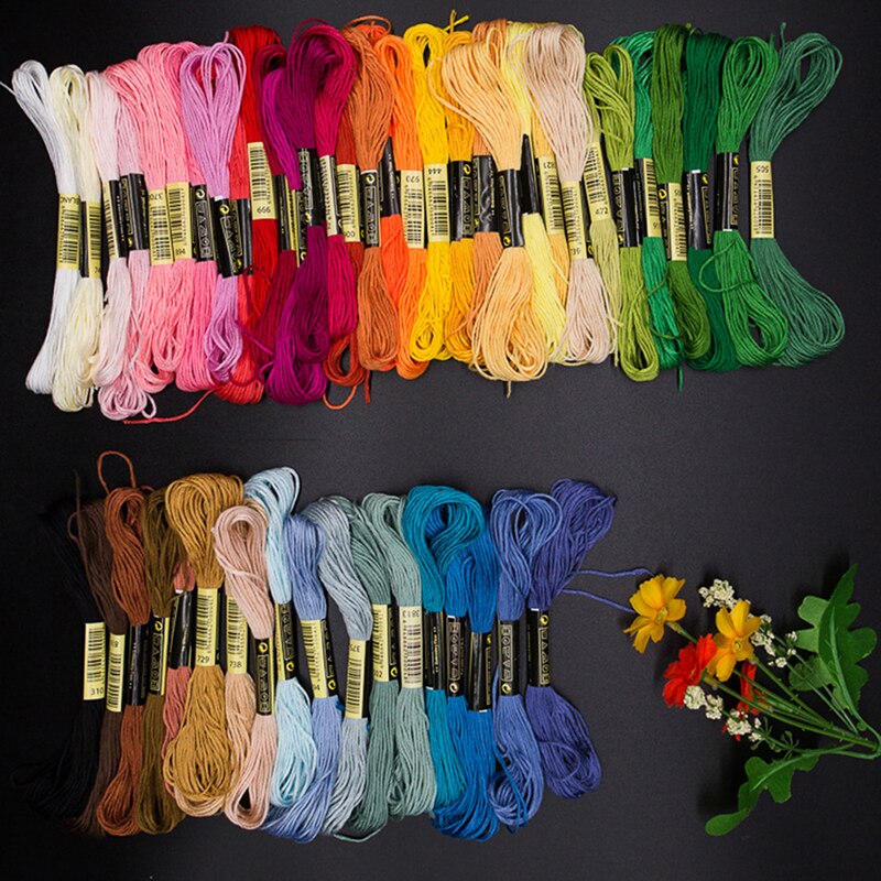 24-100pcs Random Color embroidery DIY Silk Line Branch Threads Similar Dmc Thread Floss Skein Cross Stitch Thread