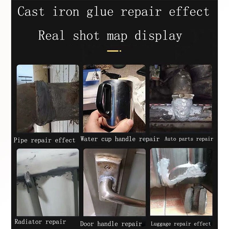 The 100/65g Industrial Repair Paste Glue Heat Resistance Cold Weld Metal Repair Paste A&amp;B Adhesive Gel Casting Agent Tools