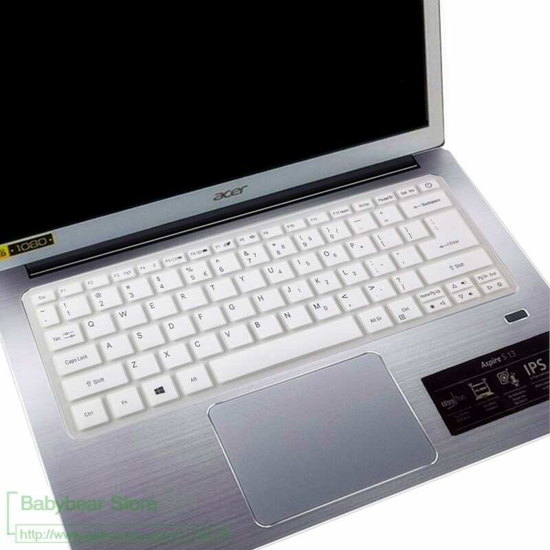 For Acer Swift 3 SF314-52 SF314-54 / Swift 1 SF114-32 14 inch i5 8250U notebook Silicone Keyboard Cover Skin Protector Guard: white